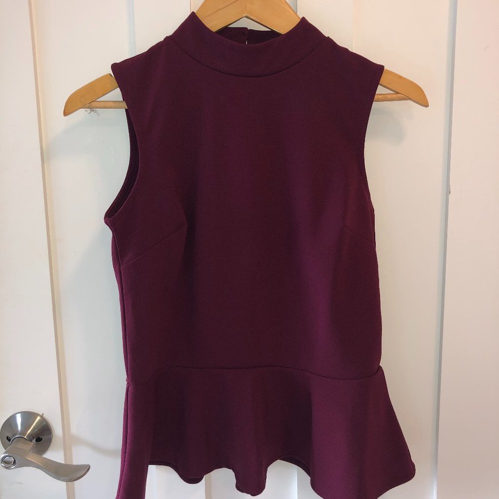Burgundy Peplum Shirt